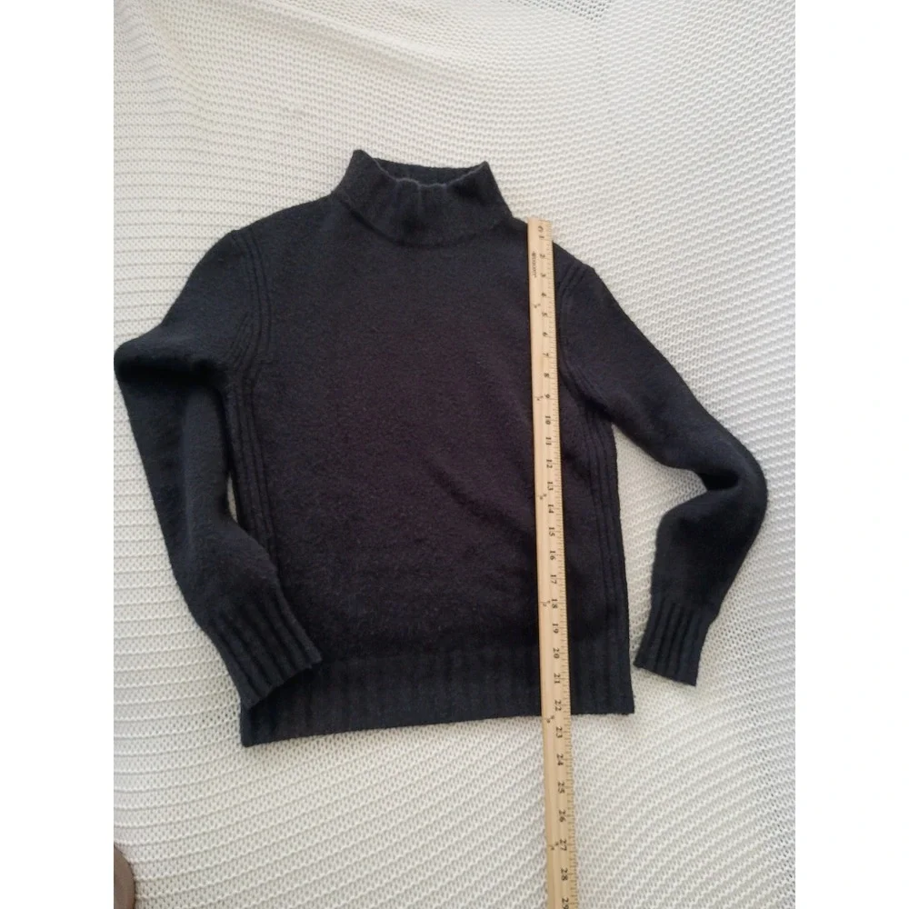 J.Crew Womens Merino Wool Alpaca Blend Mock Neck Turtleneck Sweater Black‎ Small
